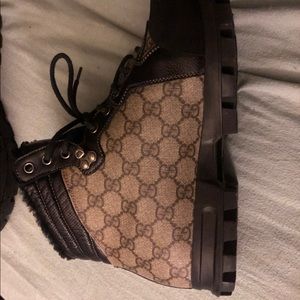 Beige/Ebony Supreme Canvas Hitop Sneaker FurTrim